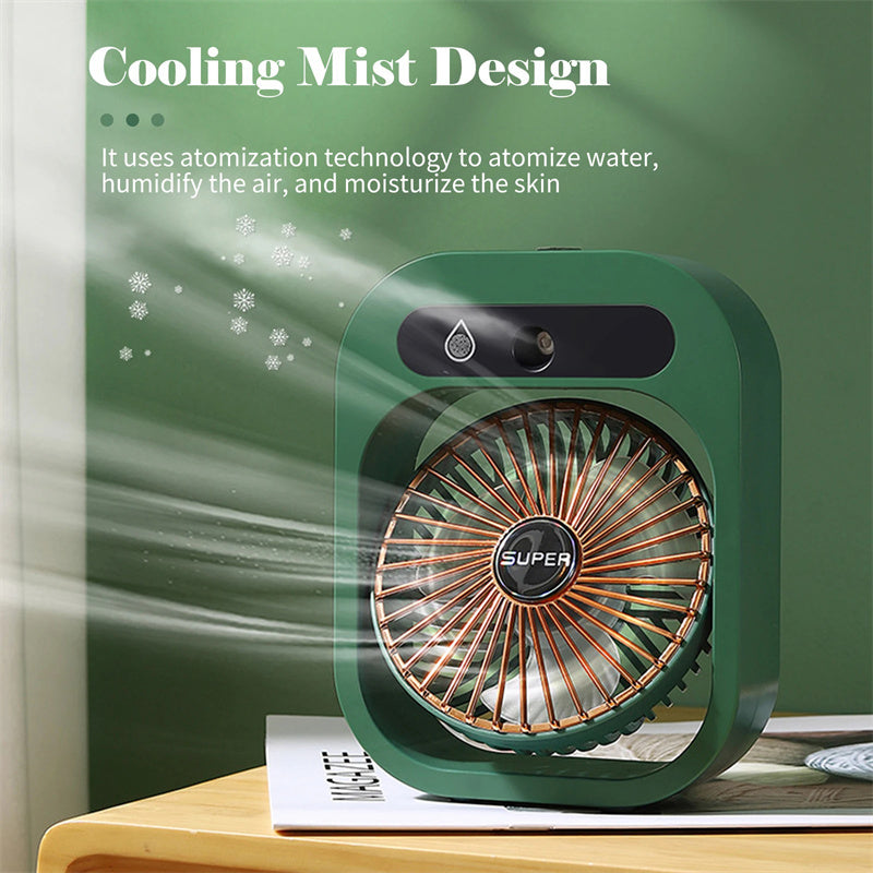 Air Conditioning Fan Desk Misting USB Rechargeable Humidifier and Portable Spray Fan