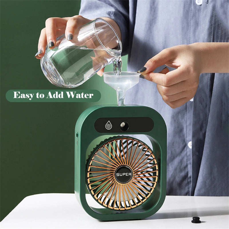 Air Conditioning Fan Desk Misting USB Rechargeable Humidifier and Portable Spray Fan