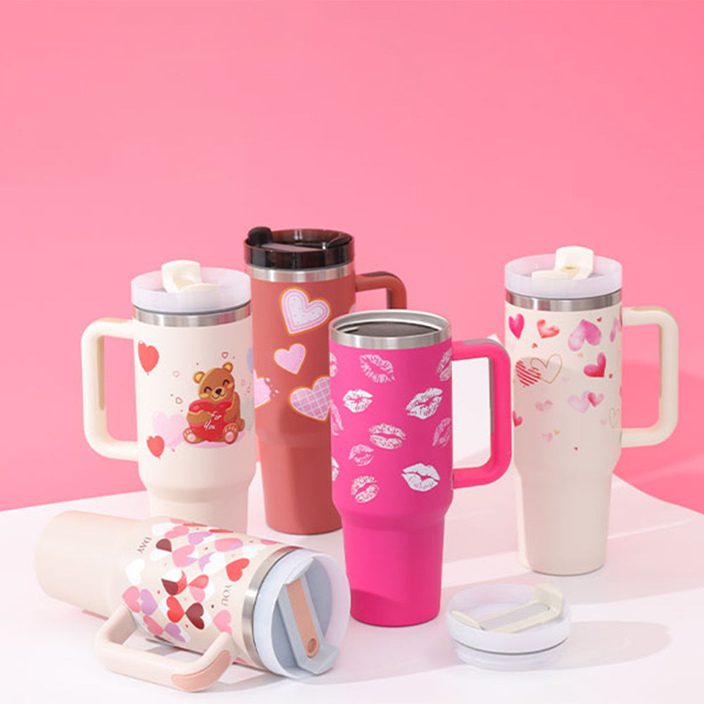 Coffee Cup Tumbler With Straw and Spill Proof Vacuum