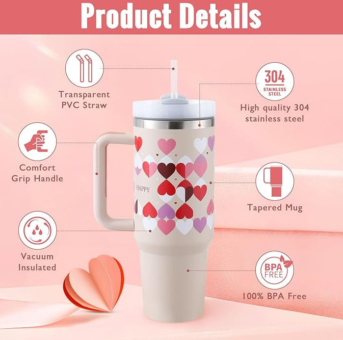 Coffee Cup Tumbler With Straw and Spill Proof Vacuum
